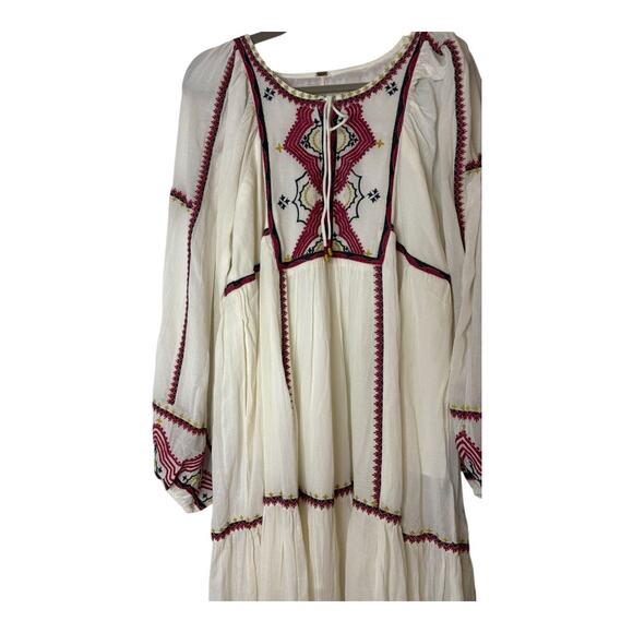 Free People Sweet Escape Midi Dress Embroidered Boho Cottage Western Hippie M - Picture 10 of 15